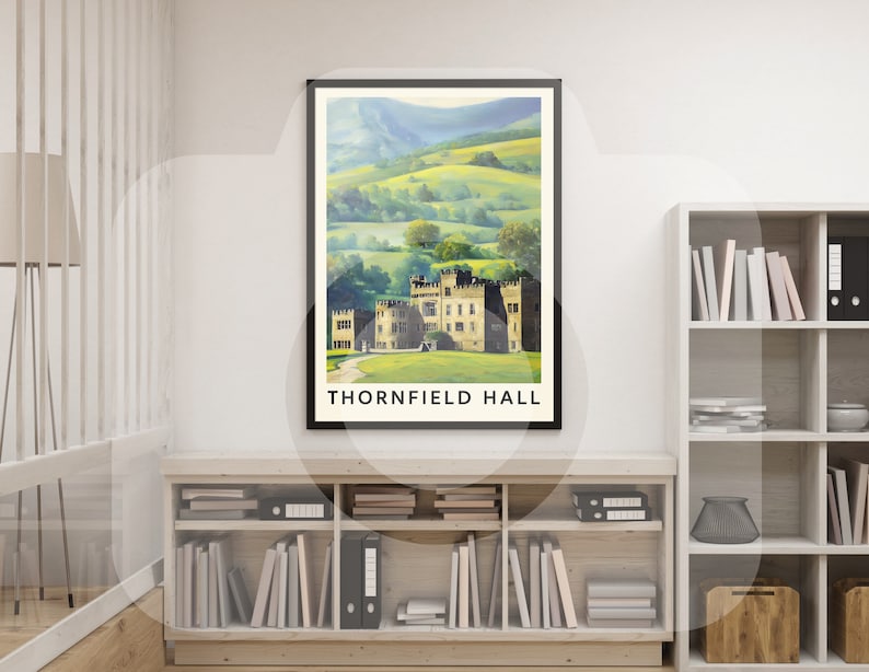 Charlotte Brontë Jane Eyre Thornfield Hall Travel Poster Digital Download Literary Wall Art Bookish Decor Eco Friendly Print image 8