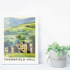 Charlotte Brontë Jane Eyre Thornfield Hall Travel Poster Digital Download Literary Wall Art Bookish Decor Eco Friendly Print image 4