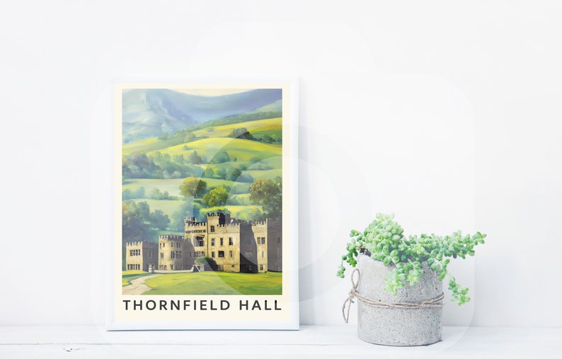 Charlotte Brontë Jane Eyre Thornfield Hall Travel Poster Digital Download Literary Wall Art Bookish Decor Eco Friendly Print image 4