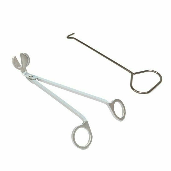 2-Piece Set Stainless Steel Candle Wick Trimmer Scissors + Free Wick Dipper in Silver - Free Wick Dipper & Shipping