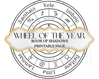 Rad des Jahres | Sabbat Anleitung | Grimoire-Buch der Schatten Printable PDF