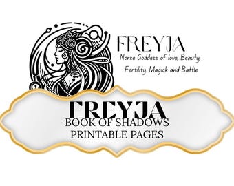 Freyja Noorse godin afdrukbare | Grimoire-vellen van 2 pagina's | Pagina Digitaal Boek der Schaduwen | Noorse heidense hekserij pdf | Deity Devotional