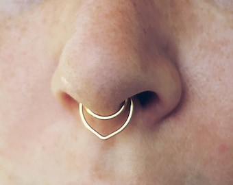 Double Septum Ring Fake, Fake Septum Ring, Fake Septum Piercing, Fake Septum Nose Ring