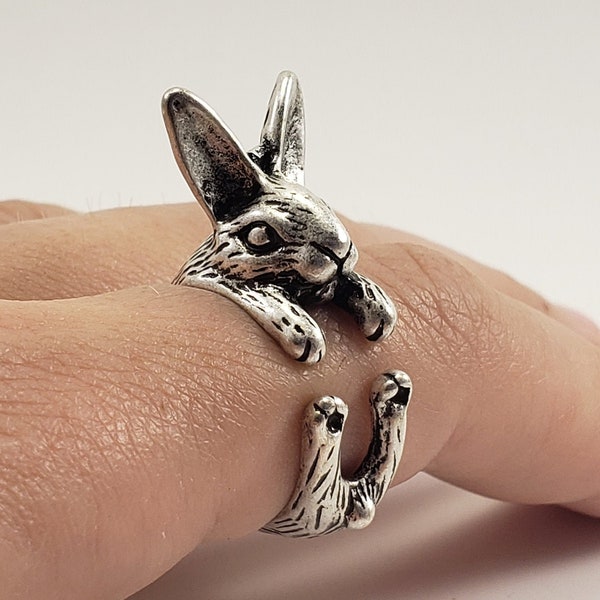 Bague lapin, cadeaux lapin, bijoux lapin, amoureux des lapins, cadeau pour amateur de lapin, cadeau pour amoureux des animaux, cadeau lapin