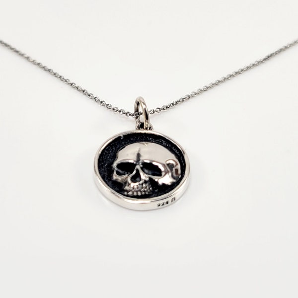 Tiny Skull Charm Necklace, Dainty Skull Necklace, Dainty Skull Charm, Mini Skull Charm, Mini Skull Necklace, Silver Skull Charm Necklace