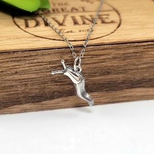 Tiny Slug Charm Necklace, Sterling Silver Slug Necklace, Small Slug Charm, Dainty Slug Charm Necklace, Slug Lover Gift, Slug Jewelry
