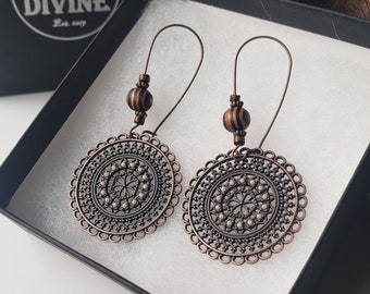 Dangle Boho Earrings, Cute Dangle Earrings Set, Vintage Earrings, Drop Dangle Earrings, Mandala Earrings, Bohemian Earrings, Boho Jewelry