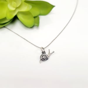 Tiny Snail Charm Necklace, Sterling Silver Snail Necklace, Small Snail Charm, Dainty Snail Charm Necklace, Snail Lover Gift, Snail Jewelry