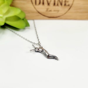 Tiny Slug Charm Necklace, Sterling Silver Slug Necklace, Small Slug Charm, Dainty Slug Charm Necklace, Slug Lover Gift, Slug Jewelry