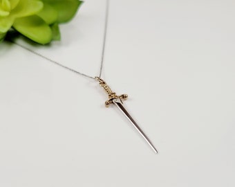 Sword Charm Necklace, Sterling Silver Sword Necklace, Sword Pendant Necklace, Sword Amulet, Sword Necklace for Women, Silver Sword Pendant