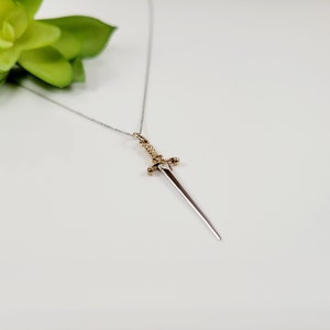 Sword Charm Necklace, Sterling Silver Sword Necklace, Sword Pendant Necklace, Sword Amulet, Sword Necklace for Women, Silver Sword Pendant
