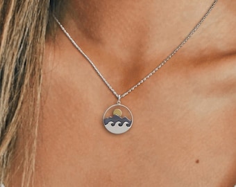 New Simple Wave Beach Necklace Sweater Chain Sea Island Pendant Alloy Fashion New Simple Wave Beach Necklace Sweater Chain Sea Island Pendant Alloy Fashion