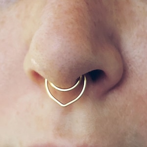 Double Septum Ring Fake, Fake Septum Ring, Fake Septum Piercing, Fake Septum Nose Ring