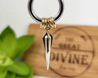 Spike Dangle Earrings, Punk Hoop Earrings, Edgy Industrial Hoop Earrings, Grunge Earrings for Men or Women