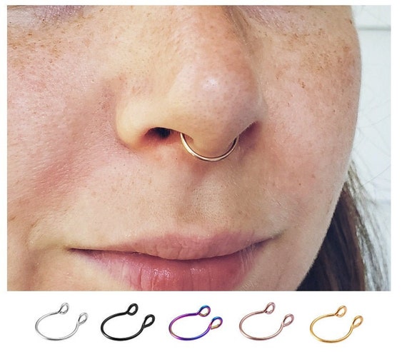 14k Gold Septum Clicker, Septum Cuff, Septum Jewelry, Minimalist Septum  Piercing, 18g Septum Ring, 14k Gold Nose Ring, Piercing for Nose - Etsy