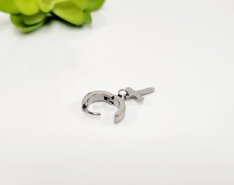 Black Cross Earring Men, Black Dangle Cross Earring, Men's Earring Black, Black Cross Earring Male, Men's Black Cross Earring