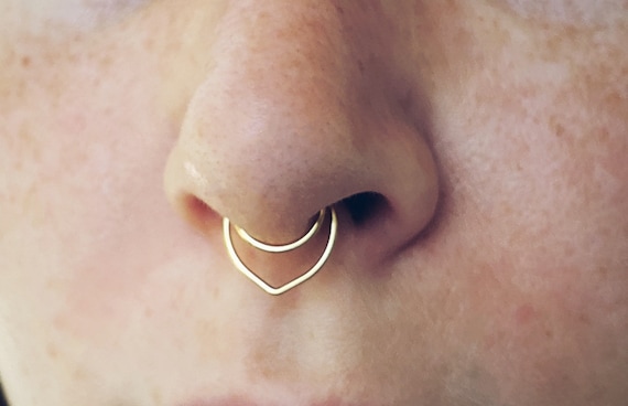 huis resterend Niet essentieel Gouden geometrische nep neus ring nep septum ring niet - Etsy Nederland