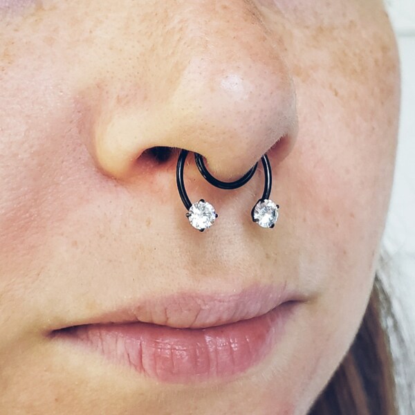 Horseshoe Septum With Diamonds - Etsy