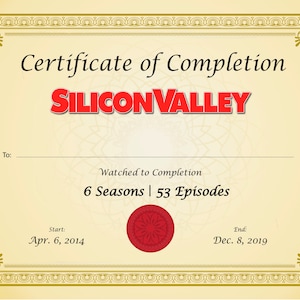 Certificate of Completion Silicon Valley
