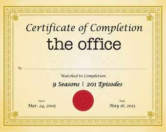 Certificate of Completion The Office