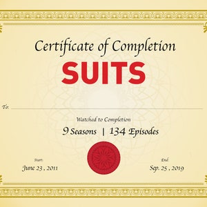 Certificate of Completion Suits