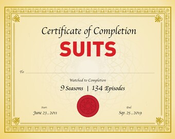 Certificate of Completion Suits