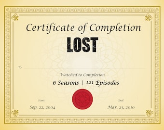 Certificate of Completion Lost