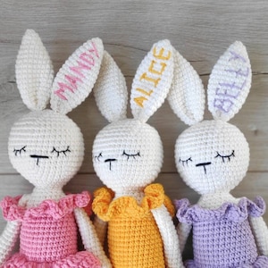 Bunny stuffed for 1 year old girl gift, Baby gift, Personalized stuffed toys, rabbit toys, newborn girl gift, gift from mom