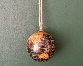 Christmas Hanging Ornament, Decorative Globe Hanging, Christmas Bauble, World Map Globe, Wall Hanging, Decorative Accessory, Secret Santa