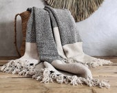 Recycled Cotton Rich Throw, Outdoors Blanket, Picnic Blanket, Chevron Blanket Throw, Moroccan Throw, Summer Throw, Birthday Present