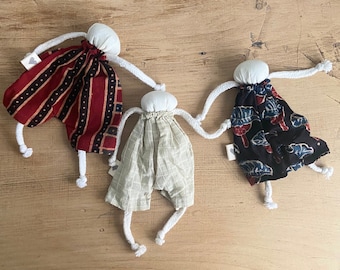 Mini Handmade Doll, Recycled Doll, Baby Shower Gift, Toddler Gifts, Ethical Toys, Baby Toy, Party Bag Ideas, Gender Neutral Toy