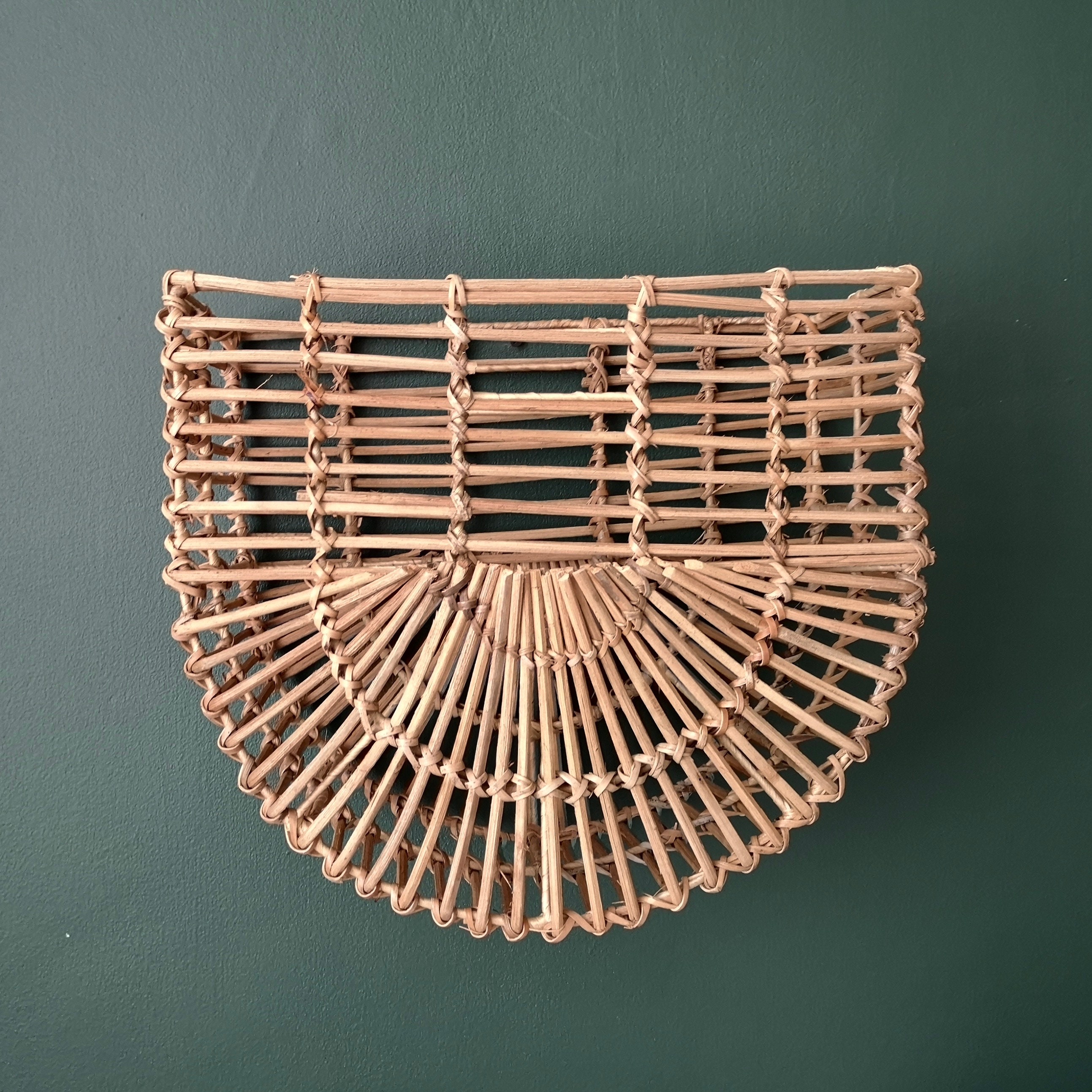 Rattan Wall Basket Magazine Holder Wall Hanging Rattan Wall Etsy UK