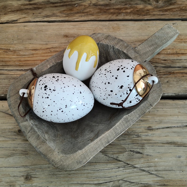 Easter Egg Ornament, Decorative Egg, Hanging Easter Egg, Tree Ornament, Ceramic Easter Egg, Speckled Egg, Easter Decor, Gifts for Easter image 7