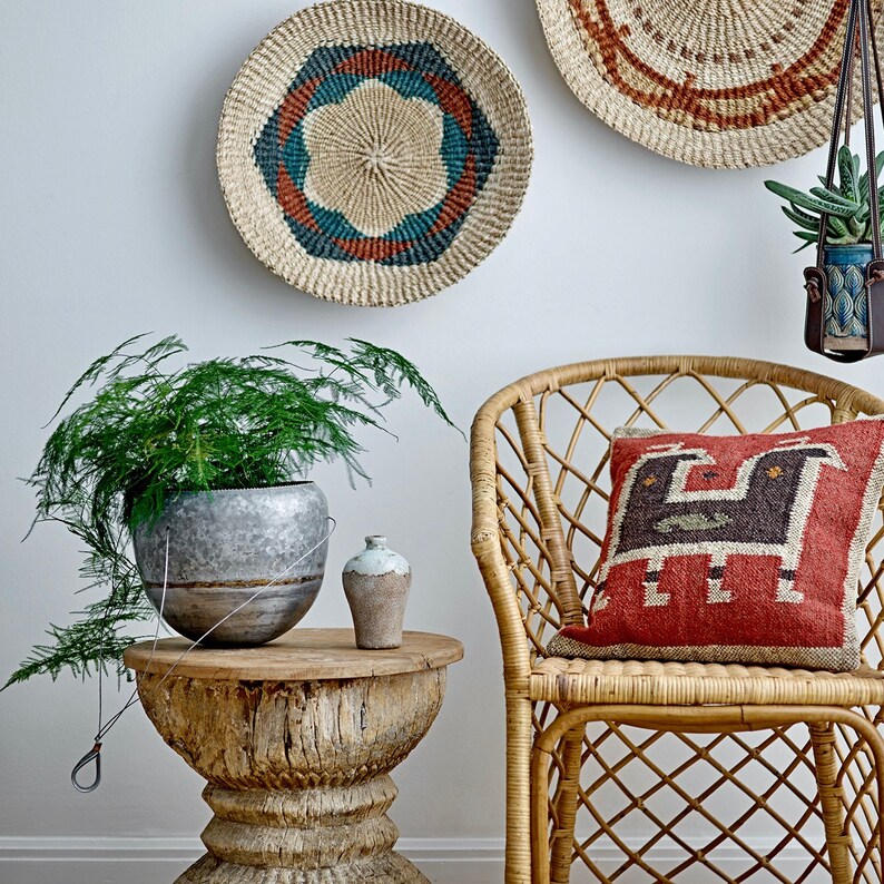 Large Decorative Wall Basket Jute Wall Hanging Boho Decor Etsy