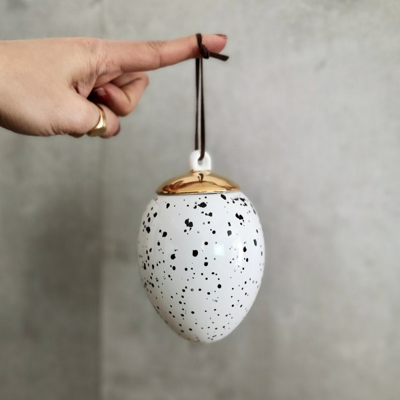 Easter Egg Ornament, Decorative Egg, Hanging Easter Egg, Tree Ornament, Ceramic Easter Egg, Speckled Egg, Easter Decor, Gifts for Easter image 2