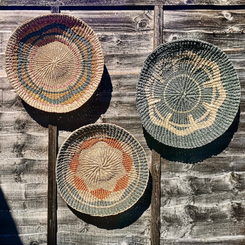 Large Decorative Wall Basket Jute Wall Hanging Boho Decor Etsy