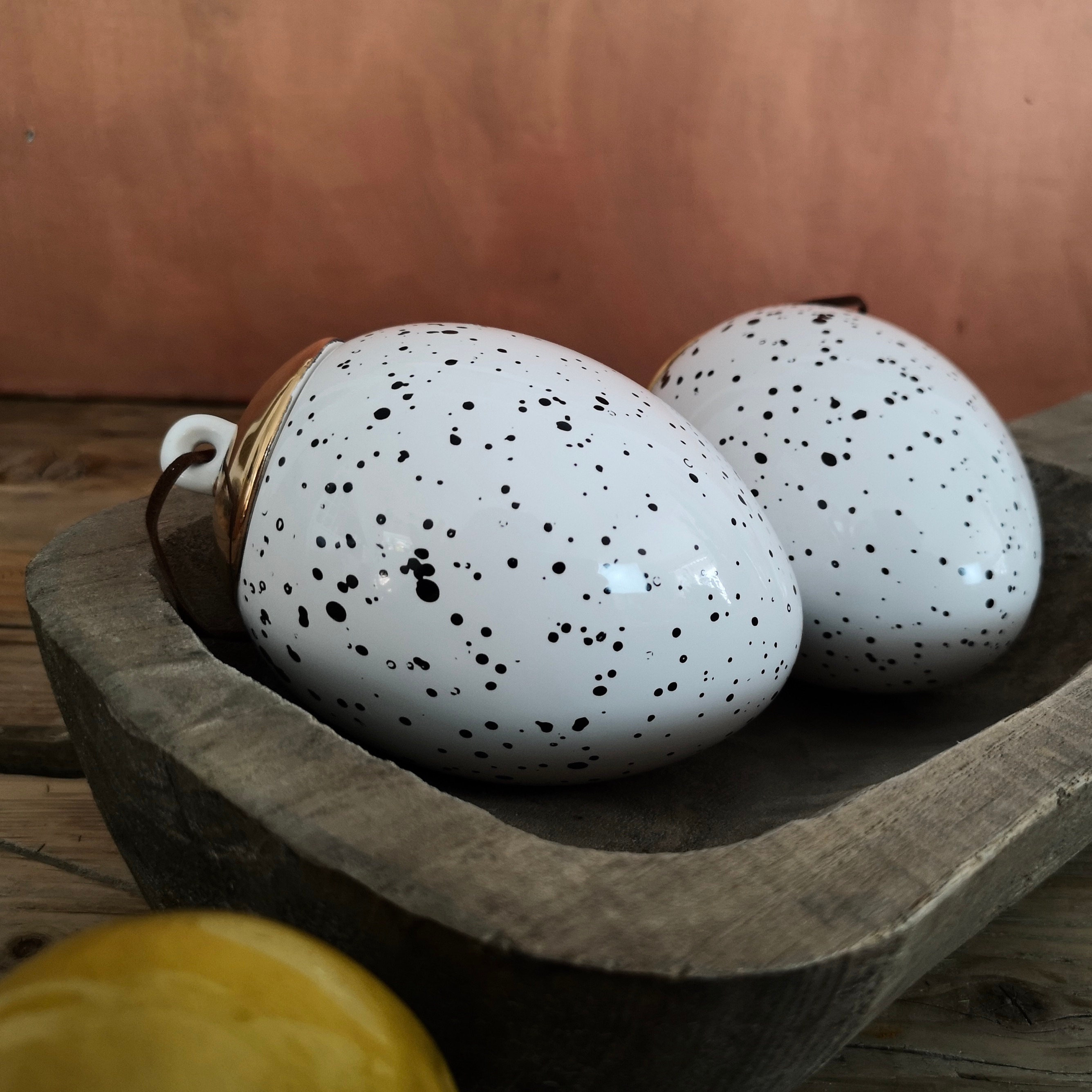 Ornement d'oeuf de Pâques, Oeuf Décoratif, Pâques Suspendu, Ornement d'arbre, en Céramique, Moucheté