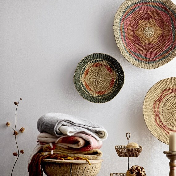 Decorative Jute Wall Basket Large Wall Hanging Bohemian Etsy