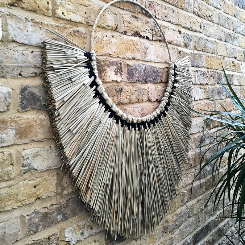 Grass Wall Hanging Mendong Grass Wall Art Bohemian Home Etsy