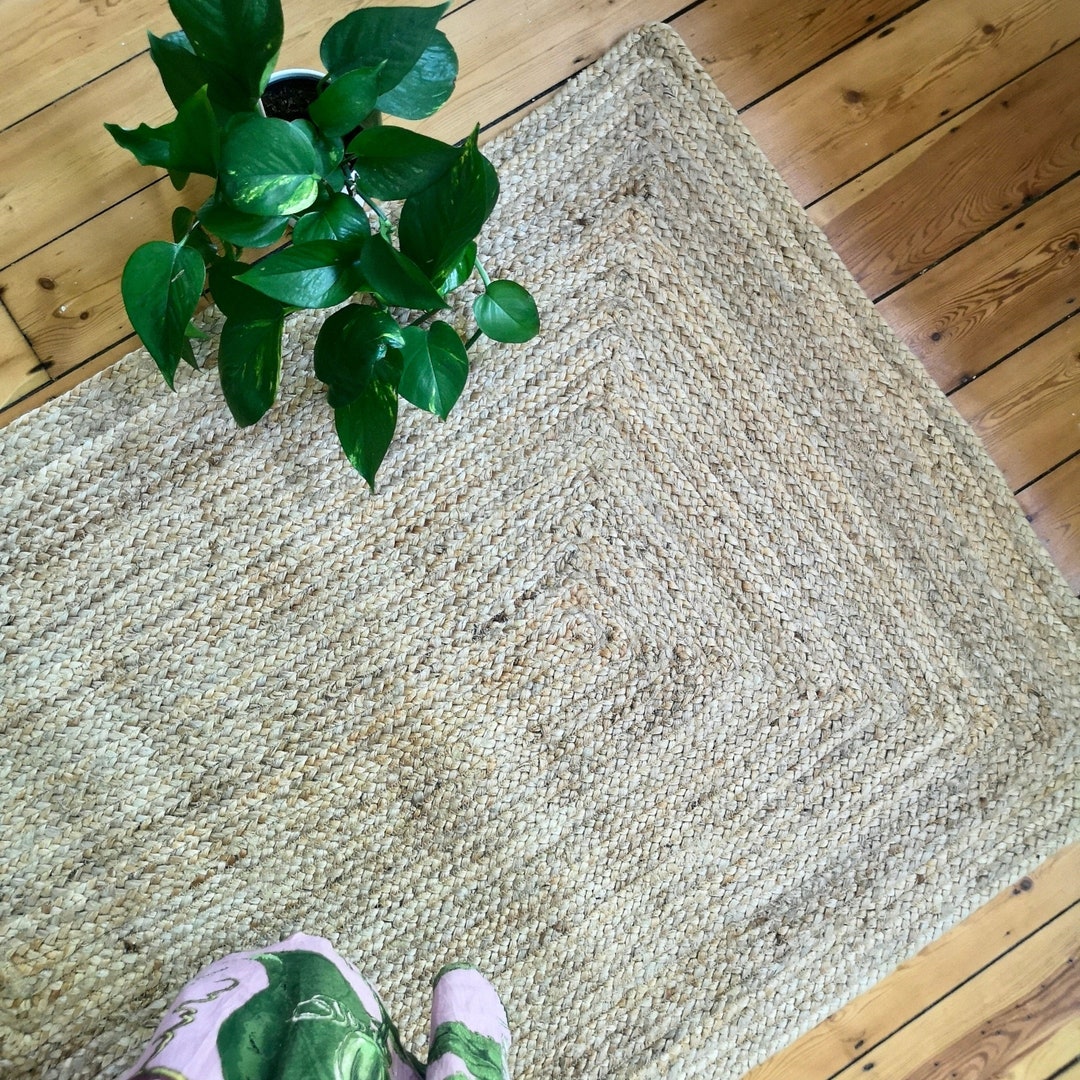 Sustainable Braided Hemp Rug Handwoven Jute Rug Rectangle Etsy UK