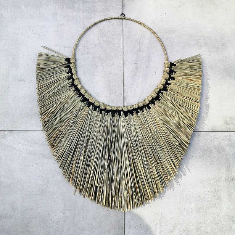 Grass Wall Hanging Mendong Grass Wall Art Bohemian Home Etsy