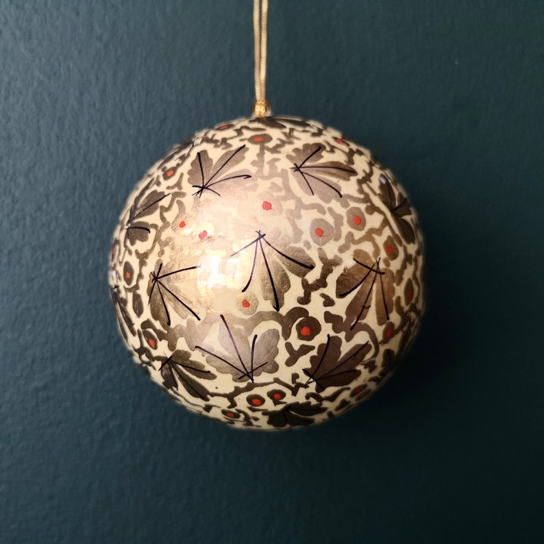 Christmas Bauble Paper Mache Handmade Bauble Hanging Etsy