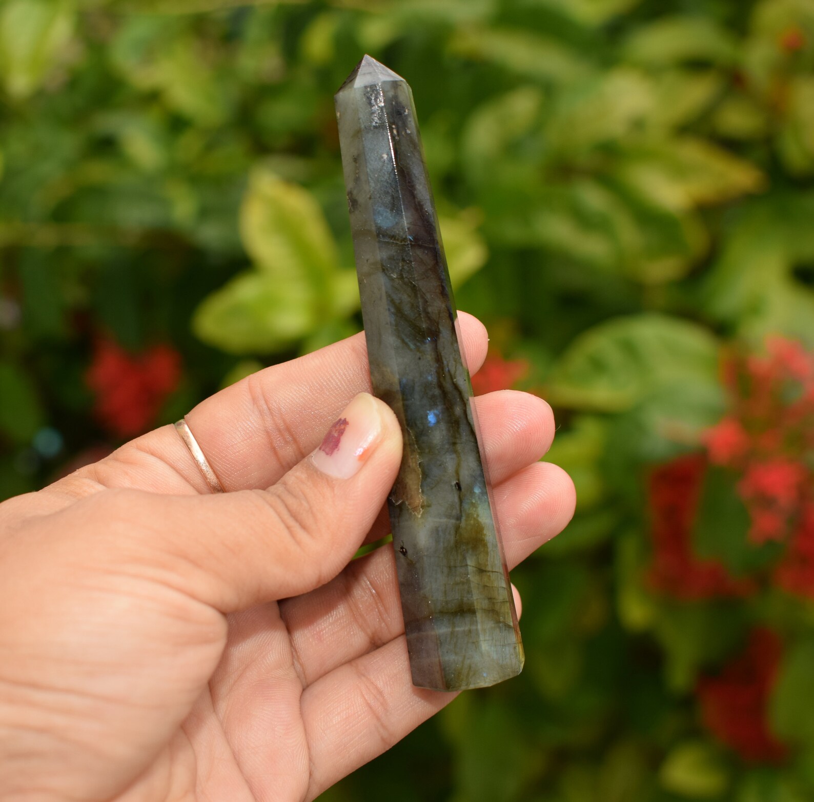 Natural Flashy Labradorite Wand Healing Aura Wand Etsy