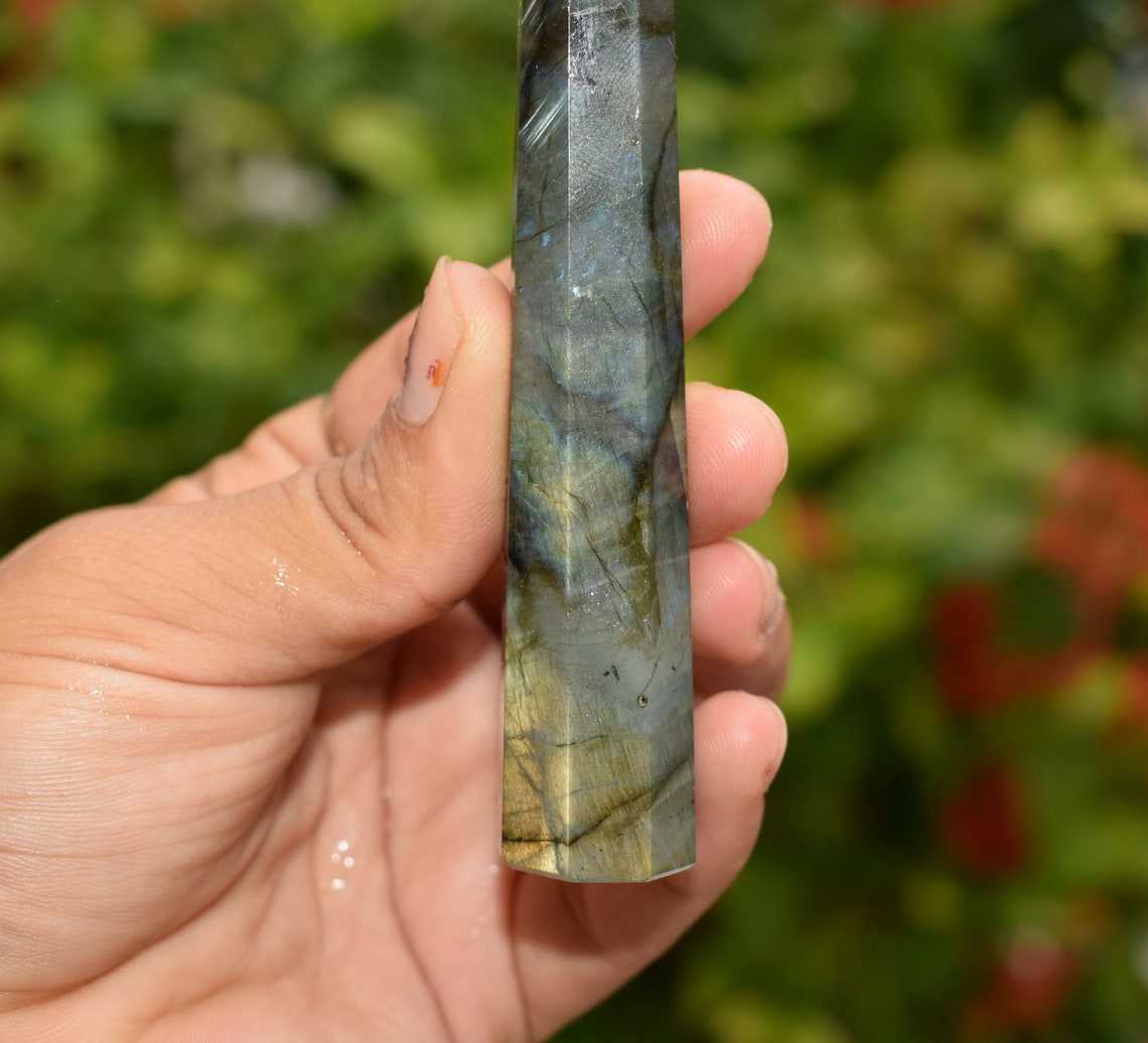 Natural Flashy Labradorite Wand Healing Aura Wand Etsy