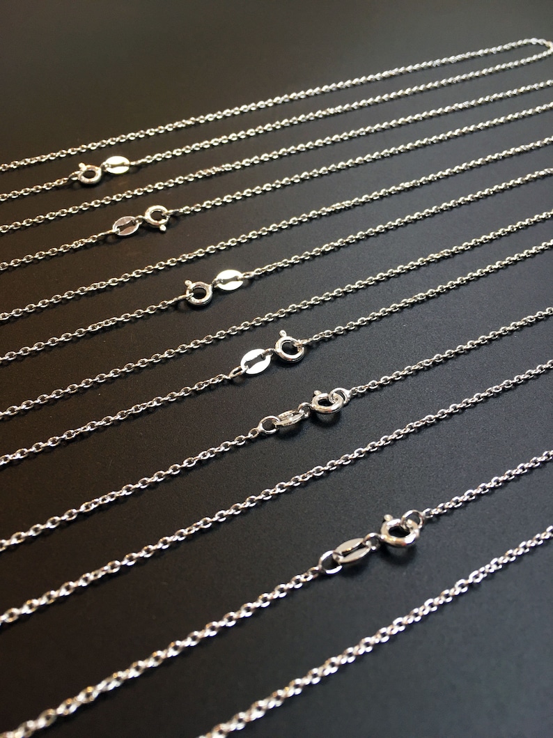 925 silver chain made in Italy. Nickel-free silver chain with anti-tarnish treatment. Sterling silver chain 40-45-60 cm image 1