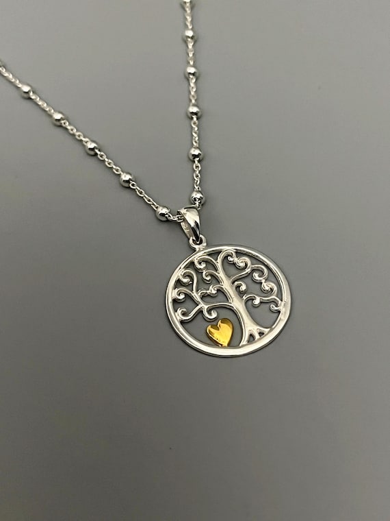 LIUJZZJ Collana da Donna Albero Della Vita Ciondolo Gioielli in Argento 925 Idee Regalo Donna Compleanno Anniversario