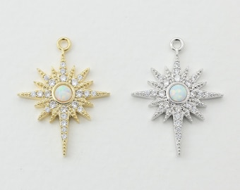 1pcs/SP0004/ Opal North Star Pendant, Natural Stone Pendant, Earrings pendant, Necklace Pendant, Jewelry Making