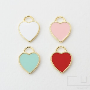 2pcs/AP0002G/Epoxy Heart Pendant, Earrings Pendant, Necklace Pendant, Bracelet Charm, Polished Gold-Plated, Jewelry Making