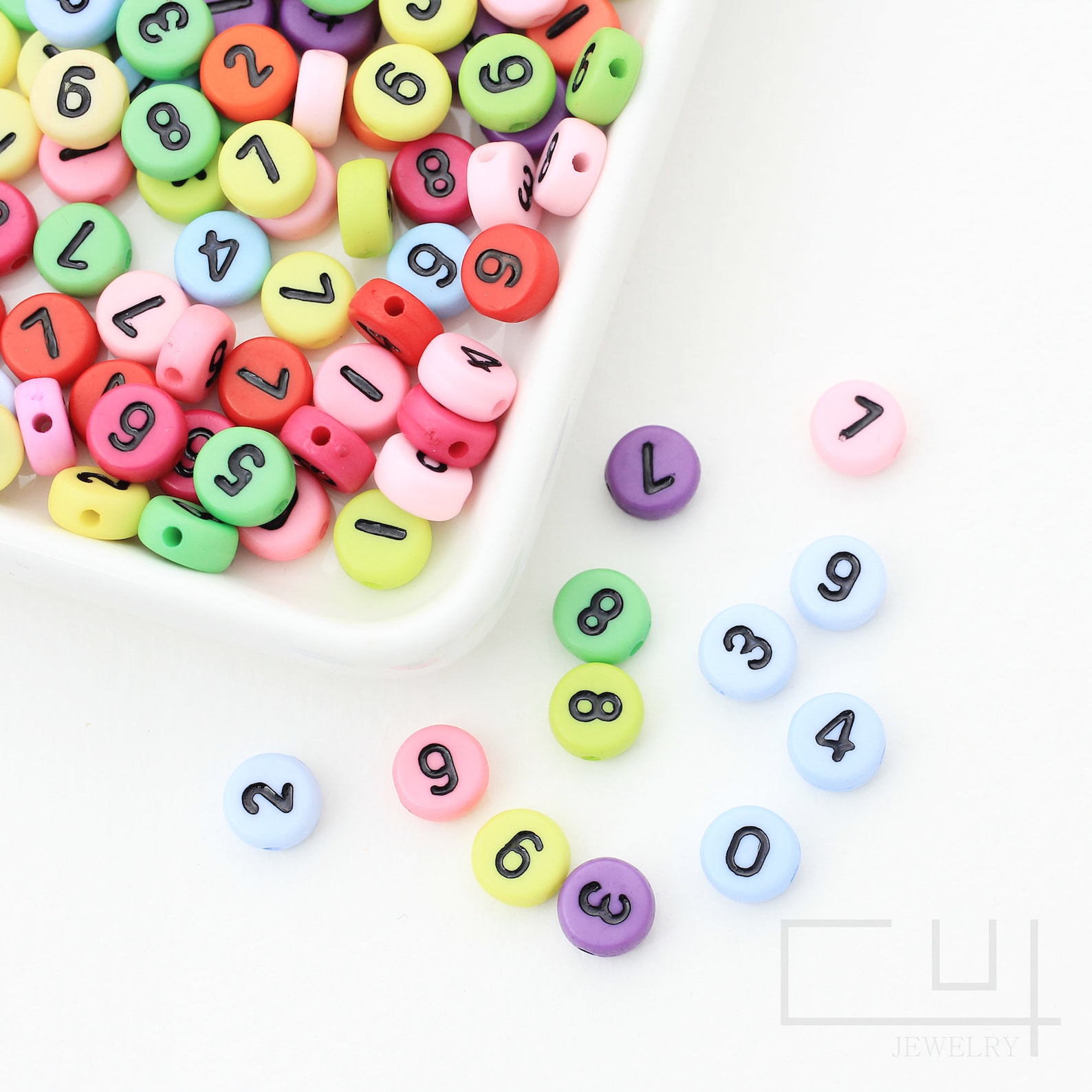 10g50g/BP0022/Acrylic Candy Color Number Beads Acrylic Etsy