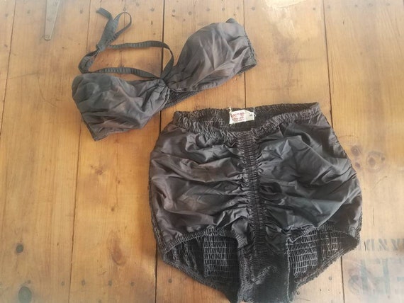 Vintage 40's pinup style black Swimaway by JC Penn